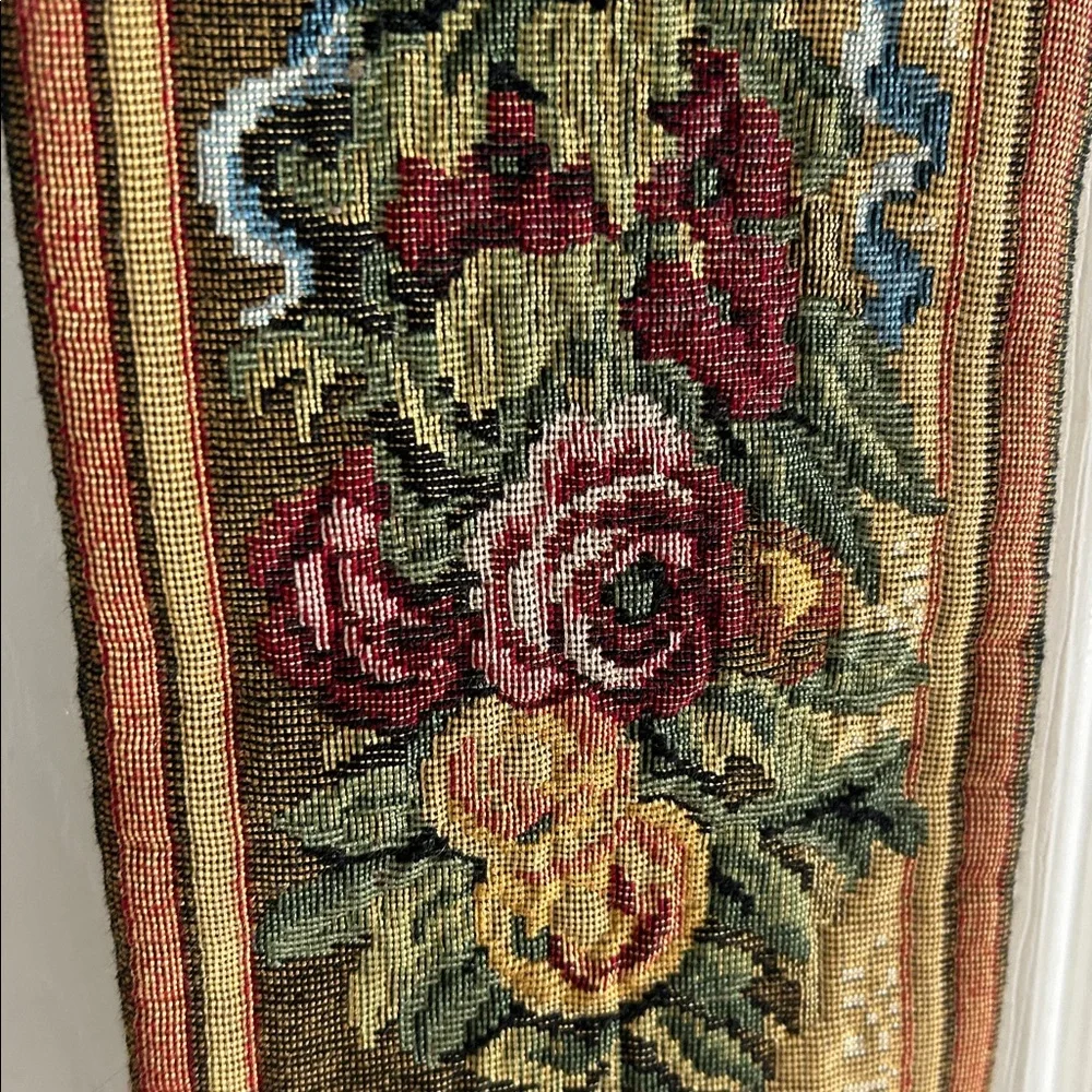 METRAX-CRAYE FRUIT AND FLOWERS TAPESTRY BELL PULL MADE IN BELGIUM 115 x16 CM
